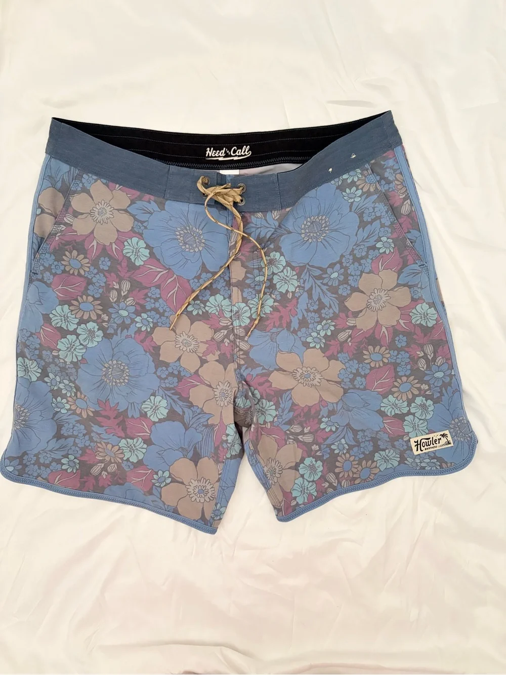 Howler Brothers Blue Floral Swim Board Shorts